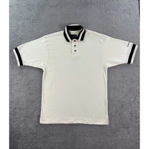 Vintage The Wall Street Journal Shirt Mens Large White Blue Polo Eversole Logo